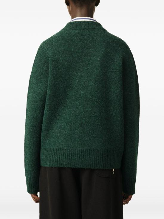26FW 아미 빅 하트 로고 알파카 니트 가디건 UKC365KN0135 A279 VERDE - AMI