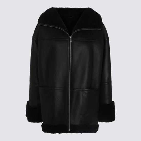 26FW 토템 가죽 자켓 214122606200 001 Black