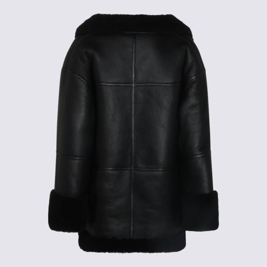 26FW 토템 가죽 자켓 214122606200 001 Black - TOTEME