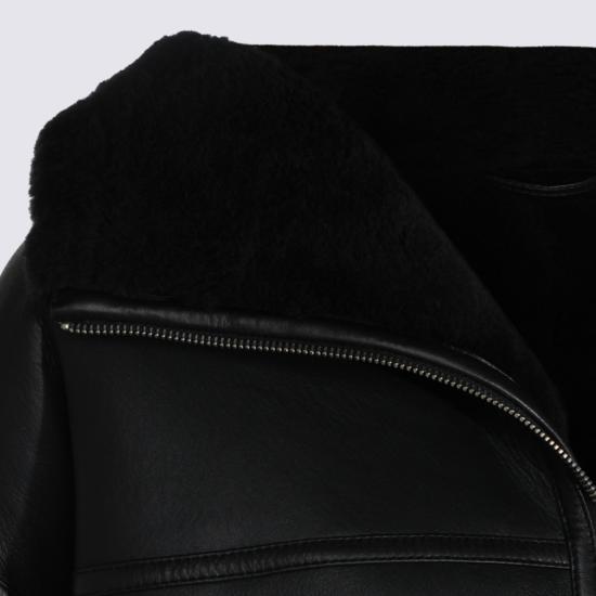 26FW 토템 가죽 자켓 214122606200 001 Black - TOTEME