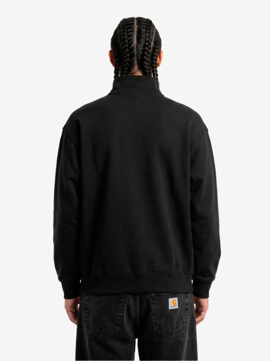 26FW 칼하트 WIP 하프 집 아메리칸 스크립트 스웨트셔츠 I027014 3T6XX BLACK - CARHARTT WIP