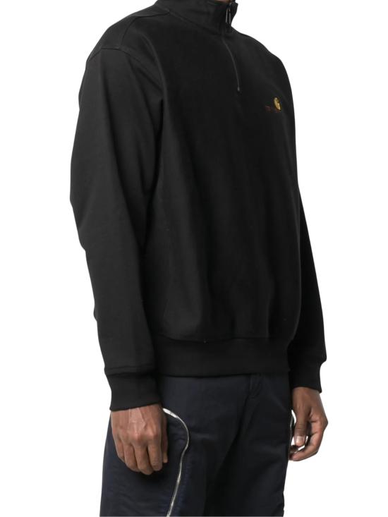 26FW 칼하트 WIP 하프 집 아메리칸 스크립트 스웨트셔츠 I027014 89XX BLACK - CARHARTT WIP