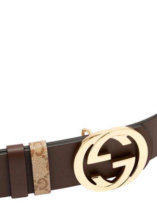 26FW 구찌 GG 캔버스 플레인 레더 리버서블 벨트 876356 AAGRK9751 BEIGE - GUCCI