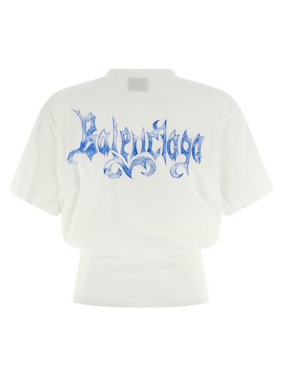 26FW 발렌시아가 스케치 숏슬리브 A0016UTUVQ49000 White - BALENCIAGA