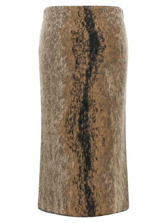 26FW 누드 미디 스커트 1101W26120104 Brown - NUDE