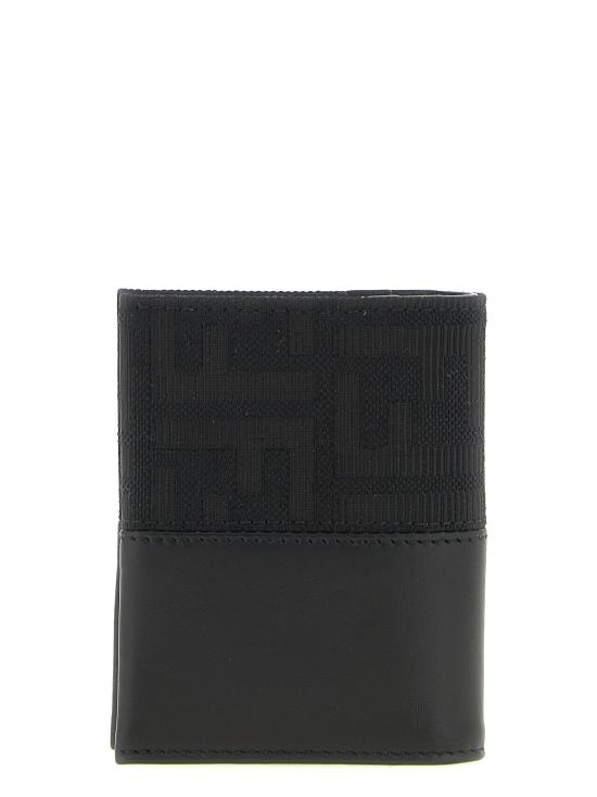 26FW 펜디 명함지갑 Ff 자카드 카드 지갑 및 카드 홀더 블랙 - FENDI