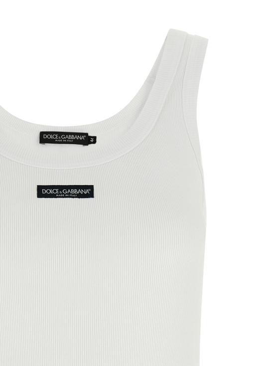 26FW 돌체앤가바나 탑 로고 패치 탱크 (흰색) - DOLCE & GABBANA