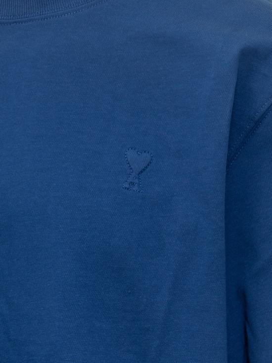 26FW 아미 하트 로고 코튼 자수 티셔츠 UTS341726 490 BLEU ROI - AMI