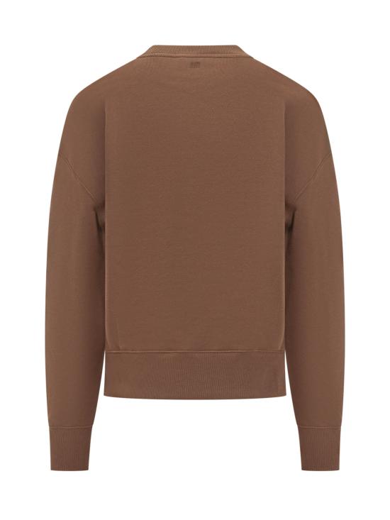 26FW 아미 톤온톤 하트 로고 코튼 스웨트셔츠 USW755749 2221 MARRON CHOCOLATE - AMI