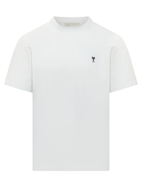 26FW 아미 스몰 하트 로고 라이트 코튼 저지 티셔츠 HTS346724 100 WHITE