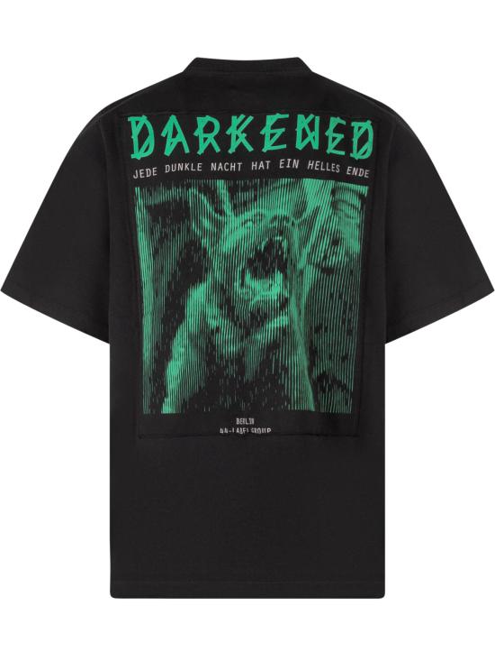 26FW 44레이블 반팔 티셔츠 B0030673FA779 P848 BLACK DRK DOG PATCH BRIGHT GREEN - 44 LABEL