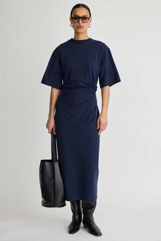  어피스 어파트 롱 원피스 Apiece Apart Luna Cinched Maxi Dress Heathered Charcoal - APIECE APART