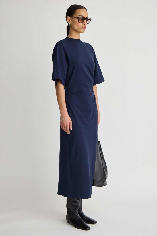  어피스 어파트 롱 원피스 Apiece Apart Luna Cinched Maxi Dress Heathered Charcoal - APIECE APART