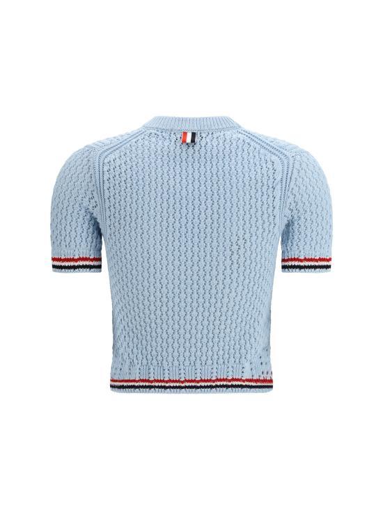 26FW 톰브라운 코튼 포인텔레 스티치 헥터 RWB 티 FKA511AY3062 472 BLUE - THOM BROWNE