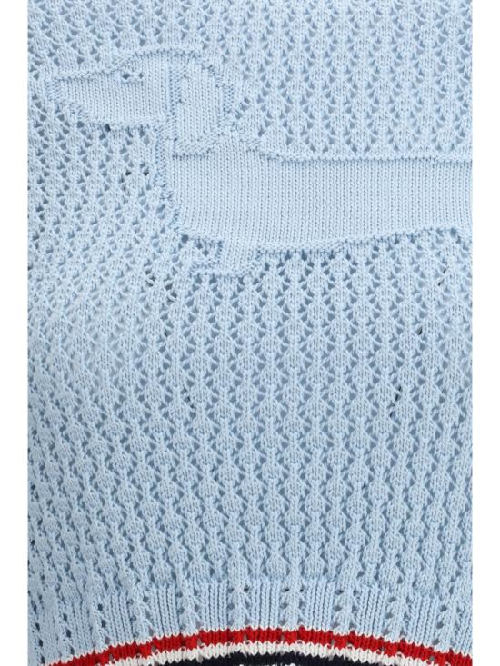 26FW 톰브라운 코튼 포인텔레 스티치 헥터 RWB 티 FKA511AY3062 472 BLUE - THOM BROWNE