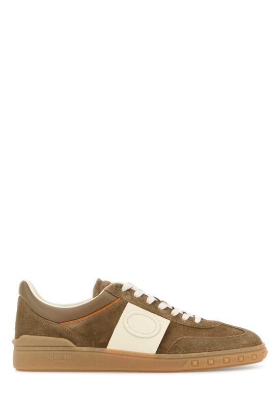 26SS 발렌티노 가라바니 크러스트 레더 나일론 업빌리지 로우 탑 스니커즈 8Y2S0H77LAL BSB BROWN