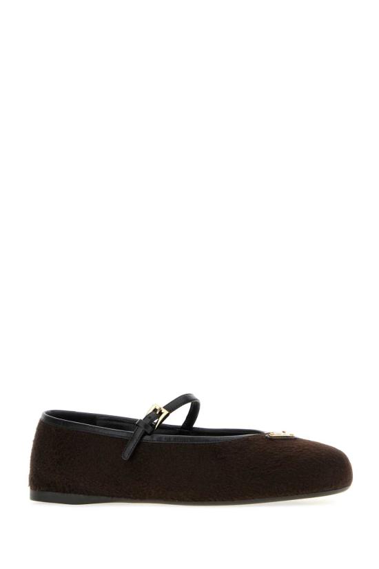 26FW 프라다 트라이앵글 로고 쉐브론 메리 제인 플랫 슈즈 1F689OF005219 F0192 BROWN - PRADA