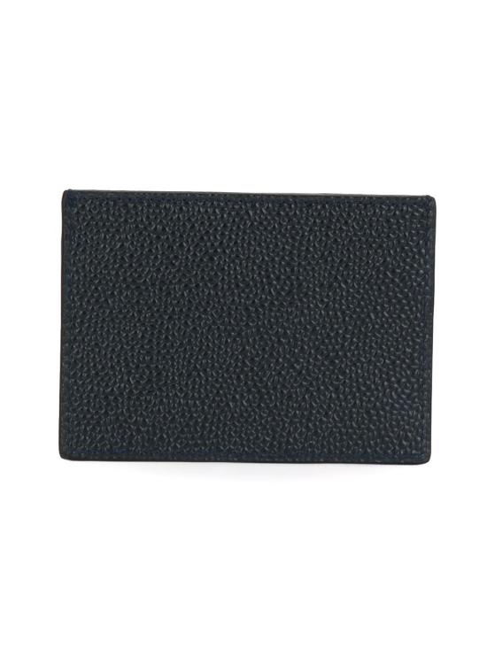 26FW 톰브라운 페블 그레인 레더 스트라이프 싱글 카드 홀더 MAW020L 00198 415 NAVY DOM - THOM BROWNE