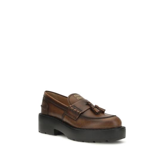 26FW 미우미우 플랫 슈즈 MI5D743EF0553KY8F0038BB BROWN - MIU MIU