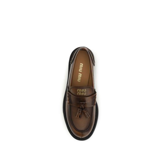 26FW 미우미우 플랫 슈즈 MI5D743EF0553KY8F0038BB BROWN - MIU MIU