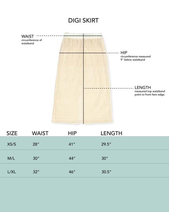  론 미디 스커트 Lwn 디지털 스커트 그리드 자수 면 - LWN