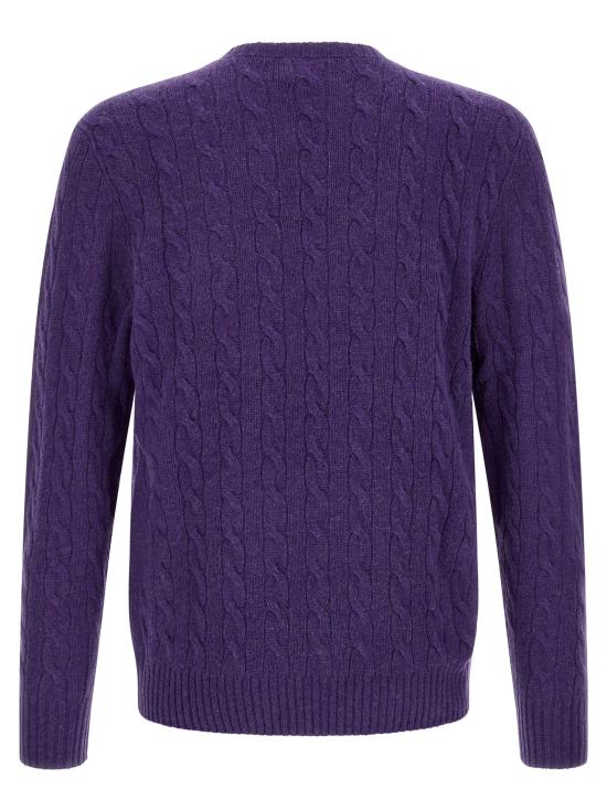 26FW 폴로 랄프로렌 니트웨어 꼬임 장식 스웨터, 스웨터 및 가디건, 보라색 - POLO RALPH LAUREN