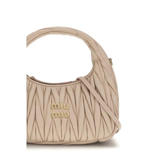 26FW 미우미우 완더 마테라쎄 로고 호보백 MI5BC125VOOYAN88F0236BB BEIGE - MIU MIU