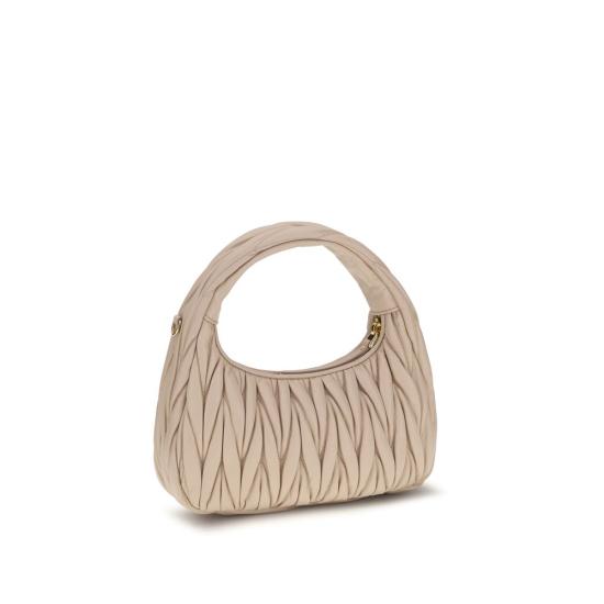 26FW 미우미우 완더 마테라쎄 로고 호보백 MI5BC125VOOYAN88F0236BB BEIGE - MIU MIU