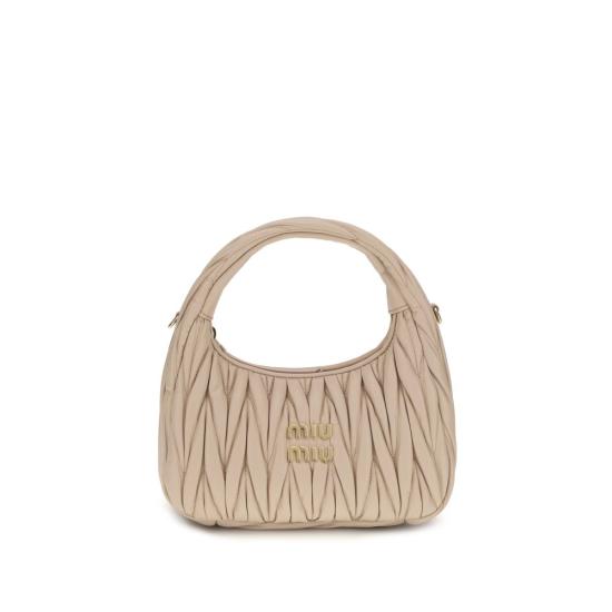 26FW 미우미우 완더 마테라쎄 로고 호보백 MI5BC125VOOYAN88F0236BB BEIGE
