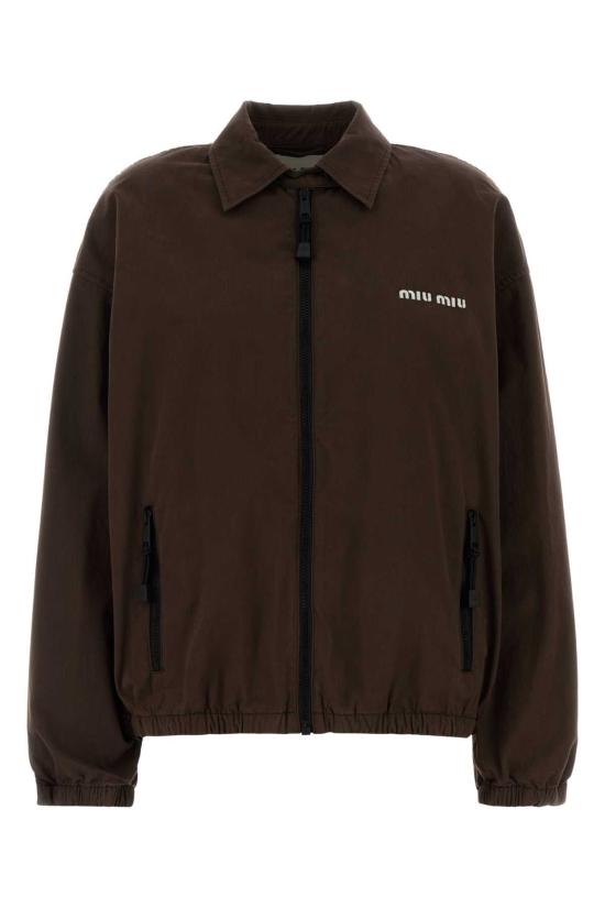 26FW 미우미우 워싱 개버딘 블루종 자켓 ML1574SOOO19LW F0192 BROWN
