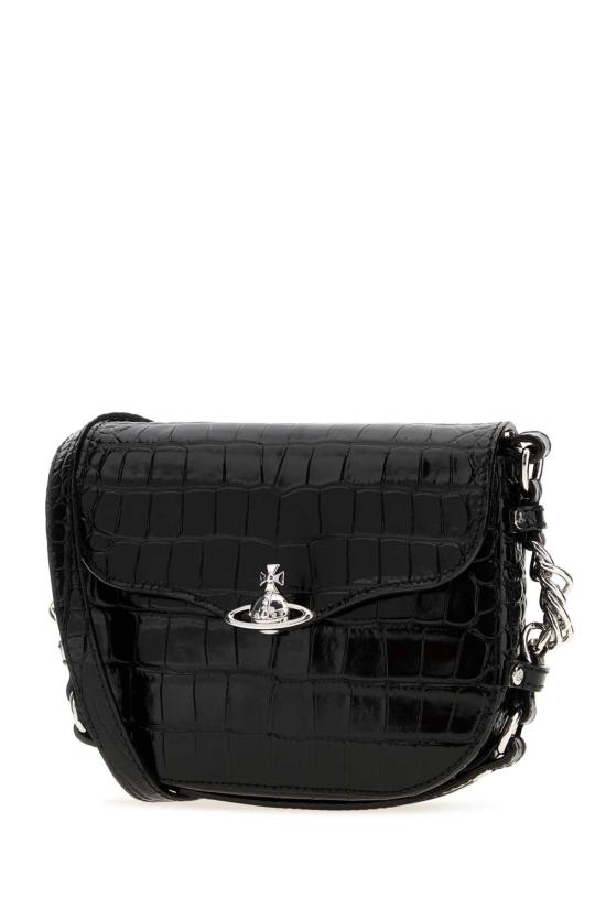 26FW 비비안웨스트우드 헌터 플랩 크로스백 48030025WL0098 N401 BLACK - VIVIENNE WESTWOOD