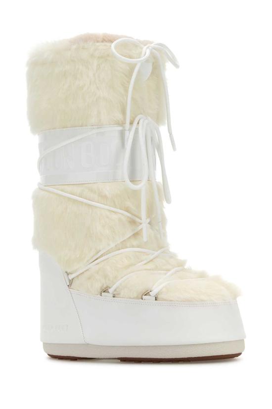 26FW 문부츠 아이콘 포우 퍼 부츠 1408900 A002 WHITE - MOON BOOT