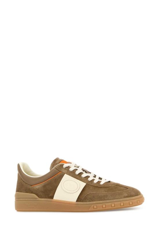 26SS 발렌티노 가라바니 크러스트 레더 나일론 업빌리지 로우 탑 스니커즈 8Y2S0H77LAL BSB BROWN - VALENTINO GARAVANI