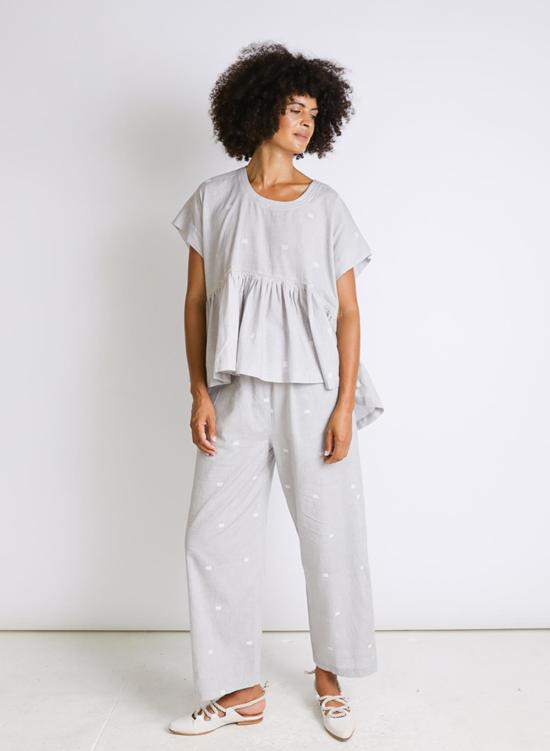  시크 콜렉티브 스트레이트 팬츠 Seek Collective Aanya Pants Tranquil Square Weave - SEEK COLLECTIVE