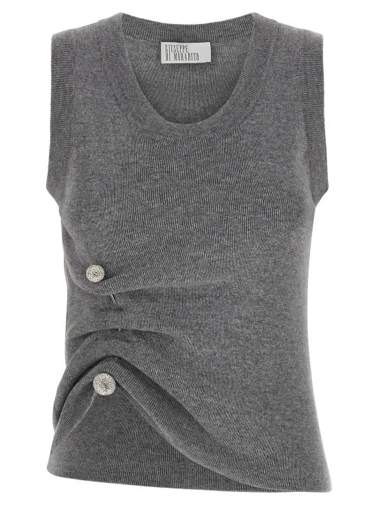 26FW 쥬세페 디 모라비토 민소매 티셔츠 GI340357BM GRAY