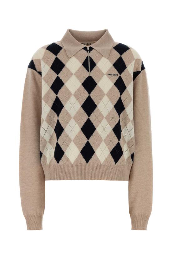 26FW 미우미우 캐시미어 폴로 스웨터 MML08BSOOO6033 F0006 BEIGE