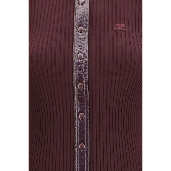 26FW 쿠레쥬 가디건 CO326MGI056FI00014010BB BURGUNDY - COURREGES