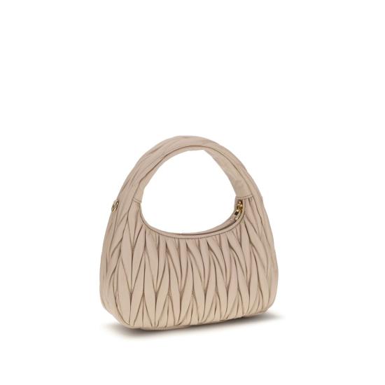 26FW 미우미우 완더 마테라쎄 로고 호보백 MI5BC125VOOYAN88F0236BB BEIGE - MIU MIU