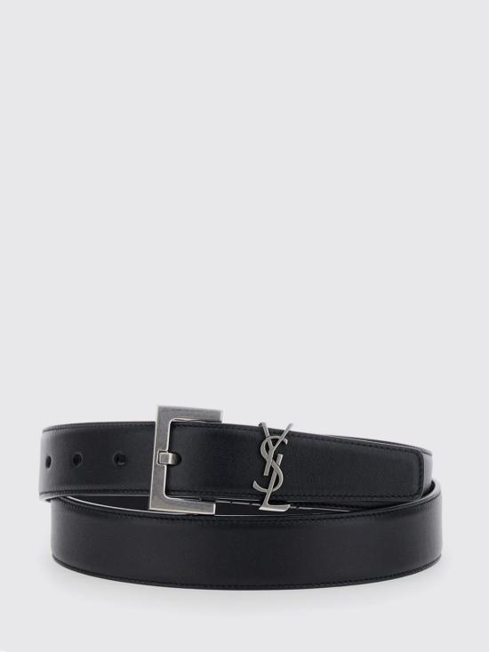 26FW 생로랑 카산드라 벨트 스퀘어 버클 스무스 레더 634437BOO0E 1000 Black