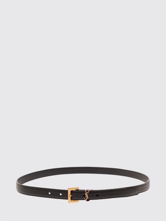 26FW 생로랑 카산드라 씬 스퀘어 버클 벨트 554465BOO0W 1000 Black