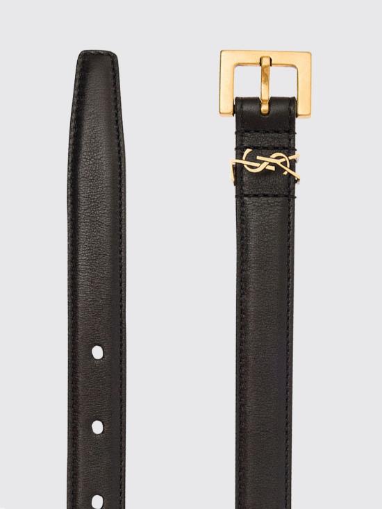 26FW 생로랑 카산드라 씬 스퀘어 버클 벨트 554465BOO0W 1000 Black - SAINT LAURENT