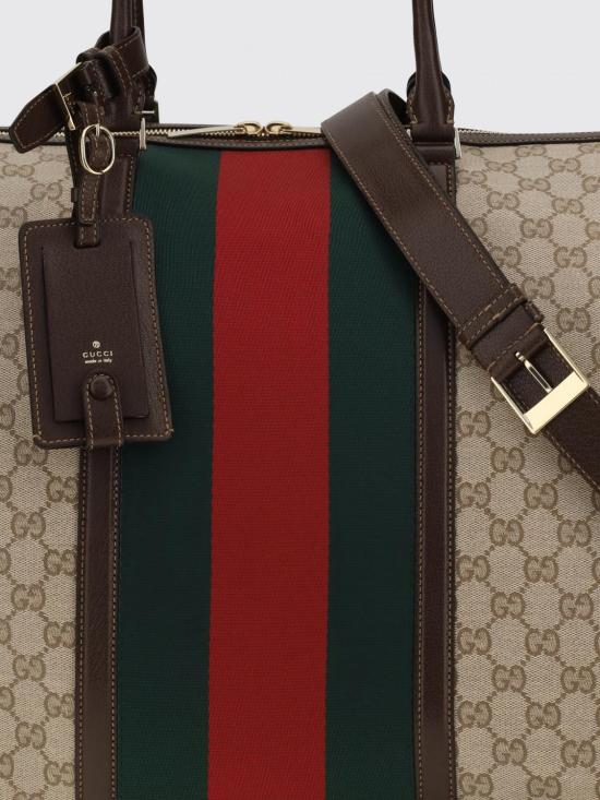 26FW 구찌 웹 미디엄 GG 더플백 875059FAF79 8547 Brown - GUCCI