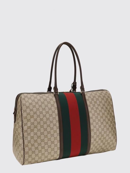 26FW 구찌 웹 미디엄 GG 더플백 875059FAF79 8547 Brown - GUCCI