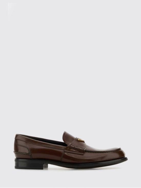 26FW 프라다 브러시드 가죽 삼각 로고 로퍼 2DB223FX000055 F0NBL Brown