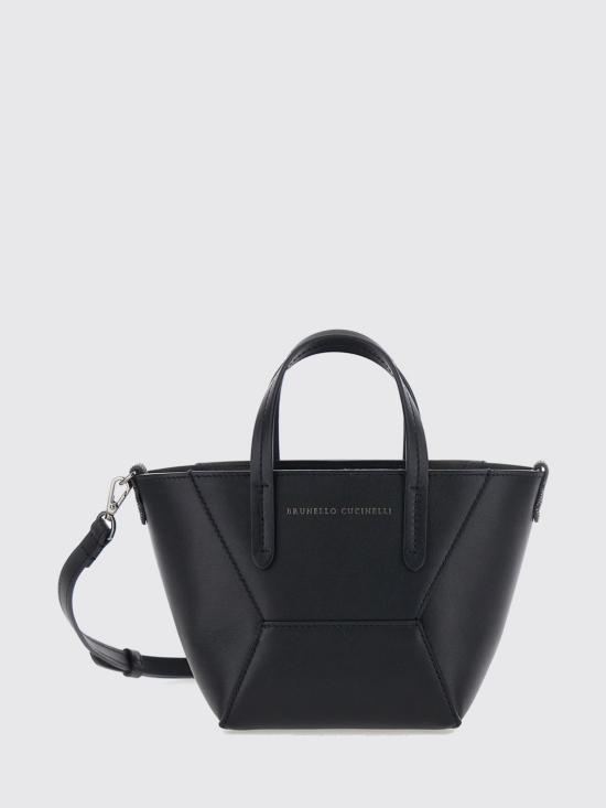 26FW 브루넬로 쿠치넬리 카프스킨 BC Duo 미니 백 모닐레 장식 MBXAD2675 C101 Black