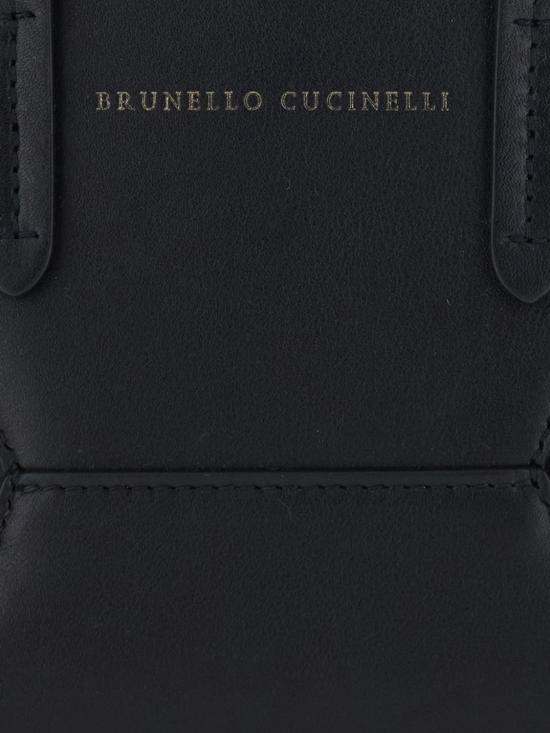 26FW 브루넬로 쿠치넬리 카프스킨 BC Duo 미니 백 모닐레 장식 MBXAD2675 C101 Black - BRUNELLO CUCINELLI