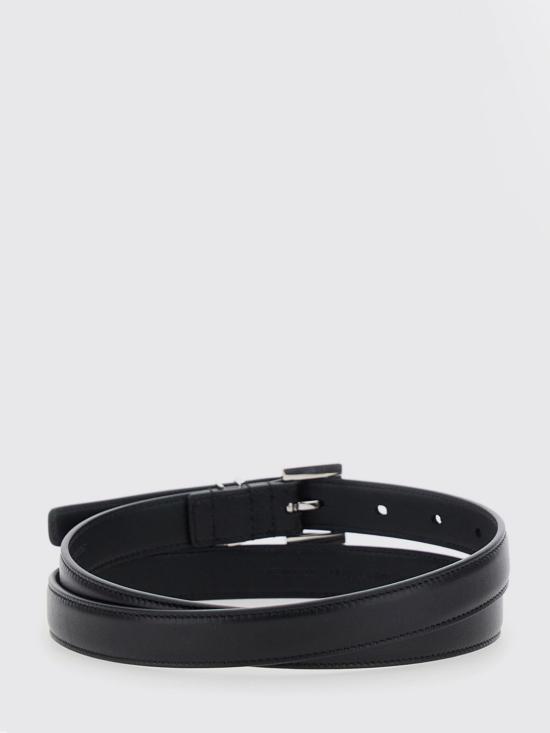 26FW 생로랑 카산드라 씬 스퀘어 버클 벨트 554465BOO0N 1000 Black - SAINT LAURENT
