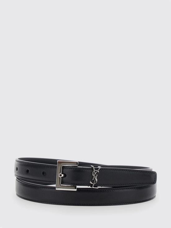 26FW 생로랑 카산드라 씬 스퀘어 버클 벨트 554465BOO0N 1000 Black