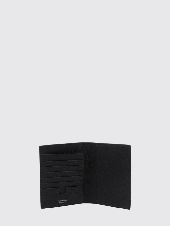 26FW 톰포드 그레인 레더 폴딩 카드 홀더 Y0274LCL158S NAA Black - TOMFORD