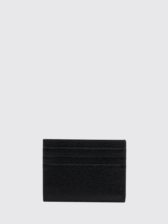 26FW 톰브라운 페블 그레인 레더 스트라이프 노트 카드 홀더 MAW031L00198 001 Black - THOM BROWNE